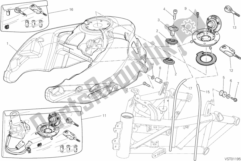 Toutes les pièces pour le Réservoir D'essence du Ducati Multistrada 1200 S Pikes Peak 2012